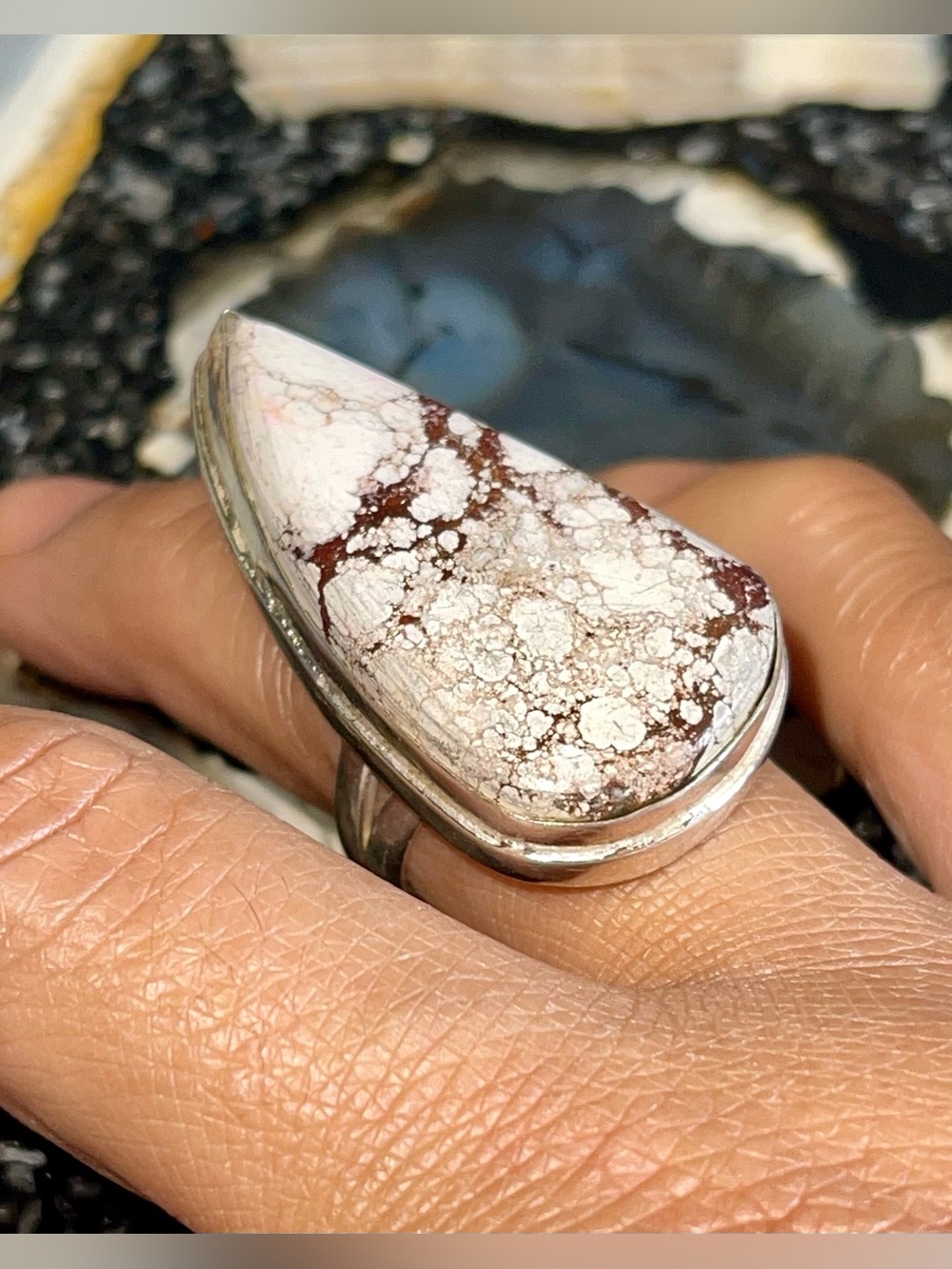 ❌SALE! Small Stain on Side❌Wild Horse Jasper Magnesite Ring size 7 1/2